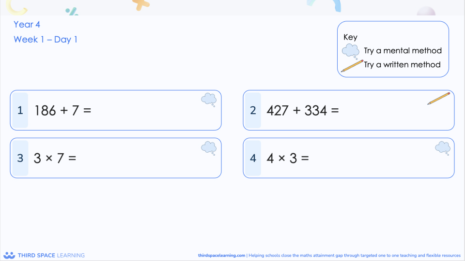 Fluent in Five Year 4 example slide