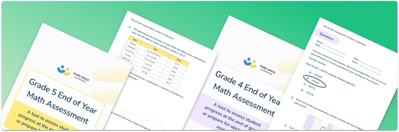4th Grade and 5th Grade End of Year Math Assessments