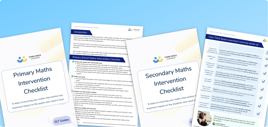 Maths Intervention Checklist