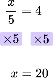 Solve equations with fractions example 1