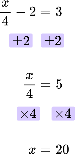Solve equations with fractions example 4