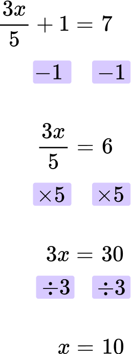 Solve equations with fractions example 5