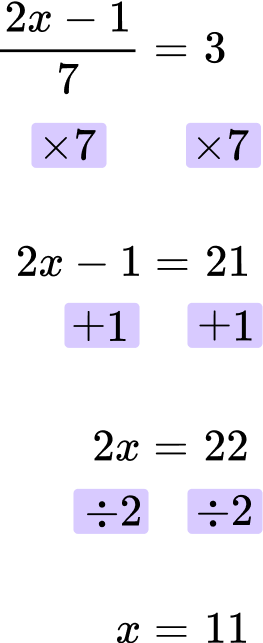 Solve equations with fractions example 6