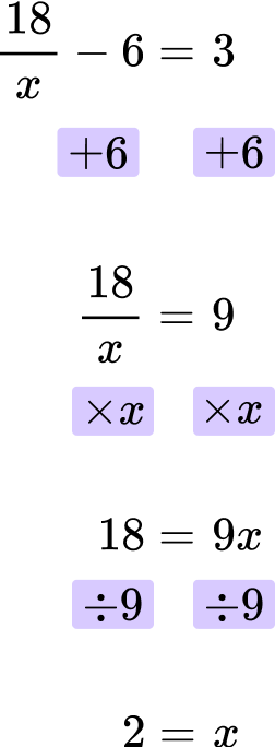 Solve equations with fractions example 8