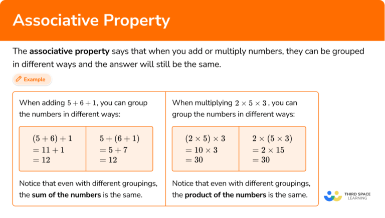 Associative Property - Math Steps, Examples & Questions