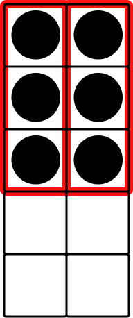 ten frames representing 6