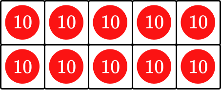 ten frame representing 100