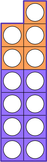numbered shapes with 2 colors for subtraction