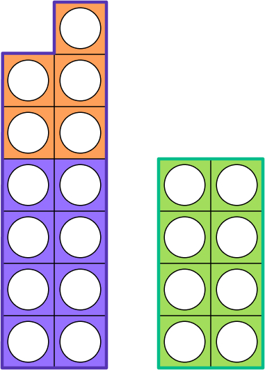 numbered shapes with 3 colors 