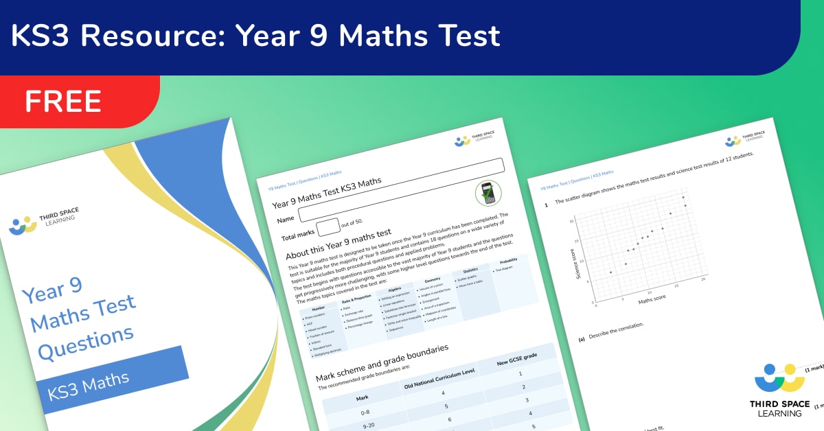 FREE Year 9 Maths Test KS3 GCSE FREE Year 9 Maths Test KS3 GCSE