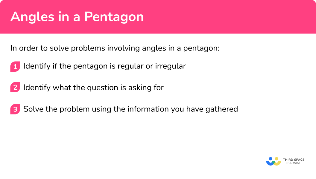 How to solve problems involving angles in a pentagon