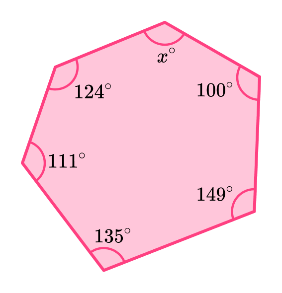 Angles in a hexagon GCSE question 2