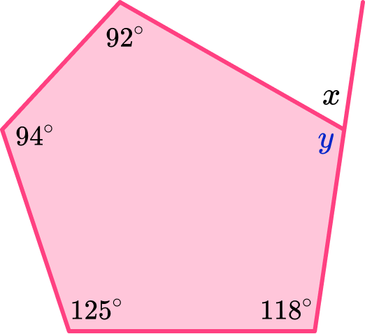 Angles in a pentagon example 5 step 3