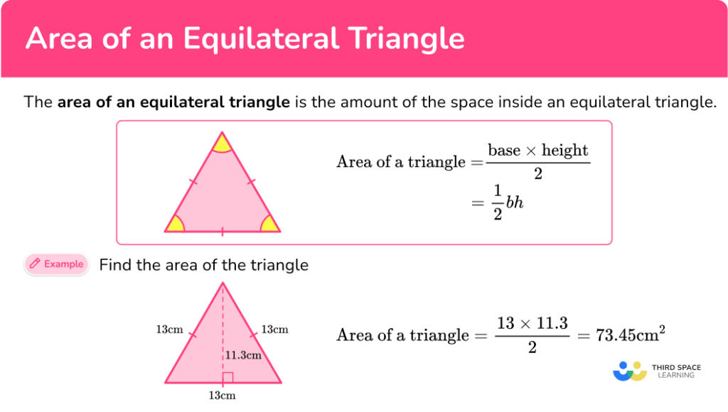 Area of Equilateral Triangle Math Steps, Examples & Questions