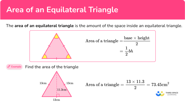 Area of Equilateral Triangle - Math Steps, Examples & Questions