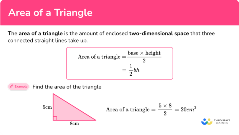 Area of a Triangle - Math Steps, Examples & Questions