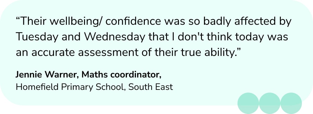 Quote from Maths coordinator on Maths SATs 2023