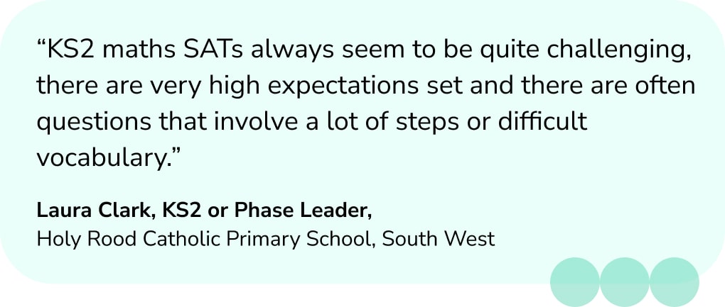 Quote from KS2 Leader on KS2 maths SATs 2023