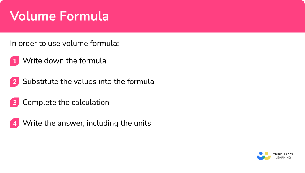 Explain how to use volume formula