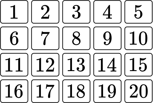 a blocks with numbers 1-20