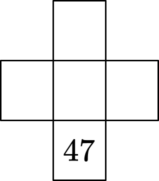 5 squares and number 47
