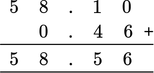 Adding And Subtracting Decimals practice question 1
