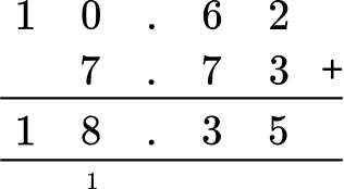Adding And Subtracting Decimals practice question 3