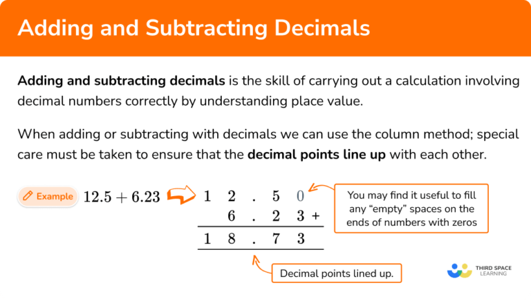 Adding And Subtracting Decimals Gcse Maths Steps And Examples