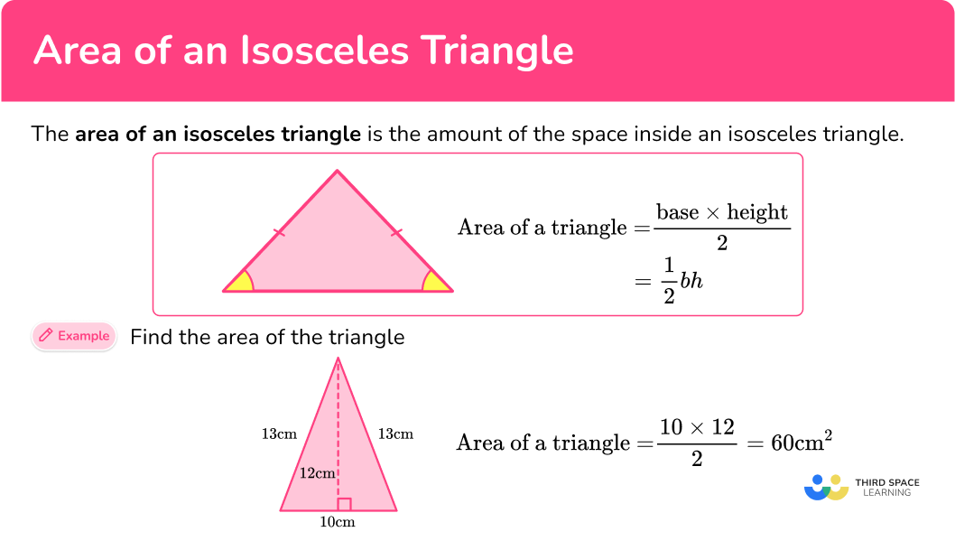 What is the area of an isosceles triangle?