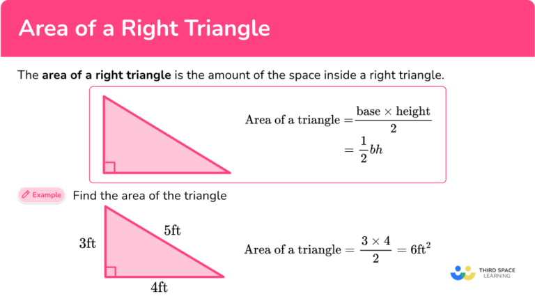 Area of a Right Triangle - Math Steps, Examples & Questions