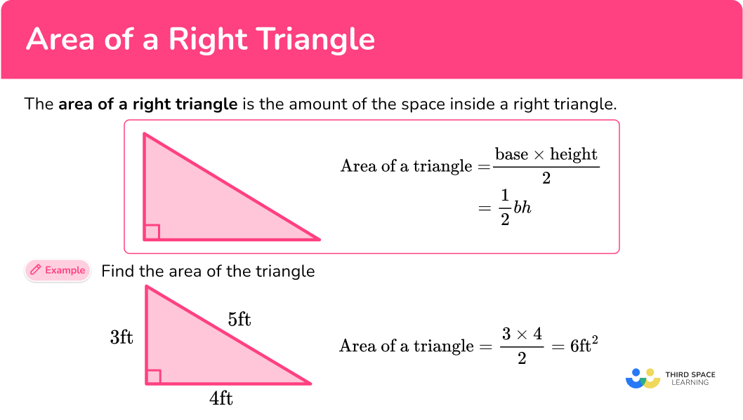 What is area of a right triangle?