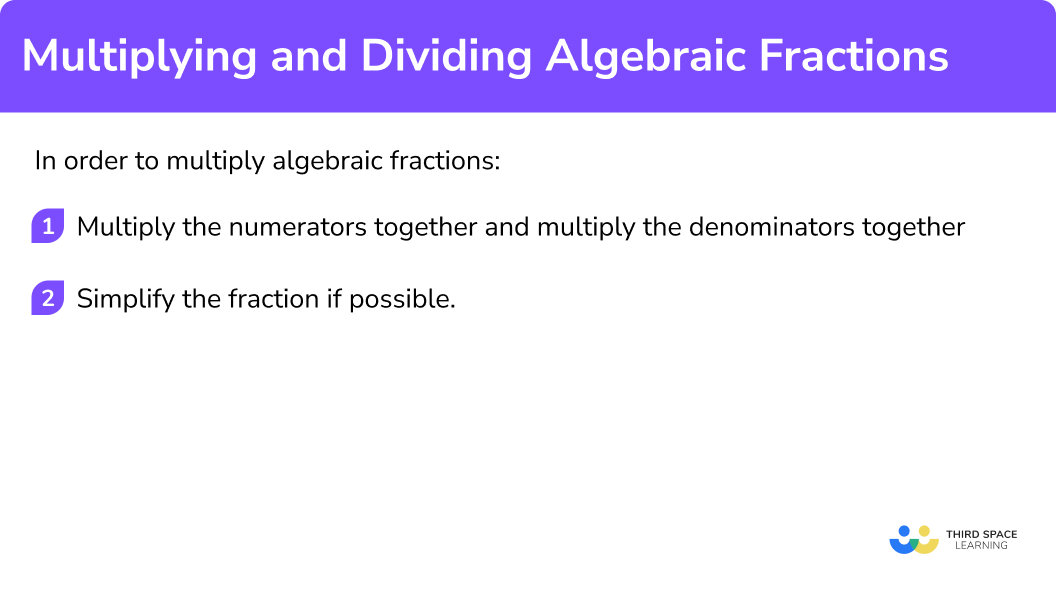 Explain how to multiply algebraic fractions