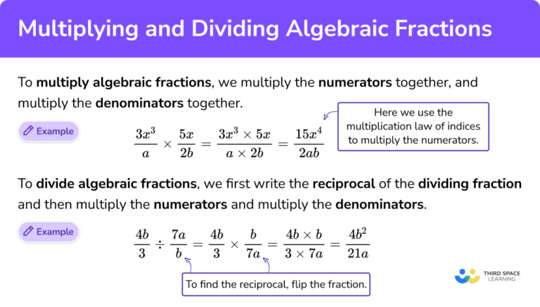 Multiplying And Dividing Algebraic Fractions - GCSE Maths Guide