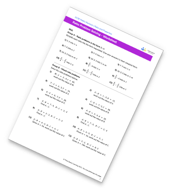 Ratio Problem Solving Worksheet