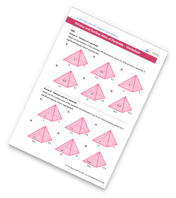 Volume And Surface Area Of A Pyramid Worksheet