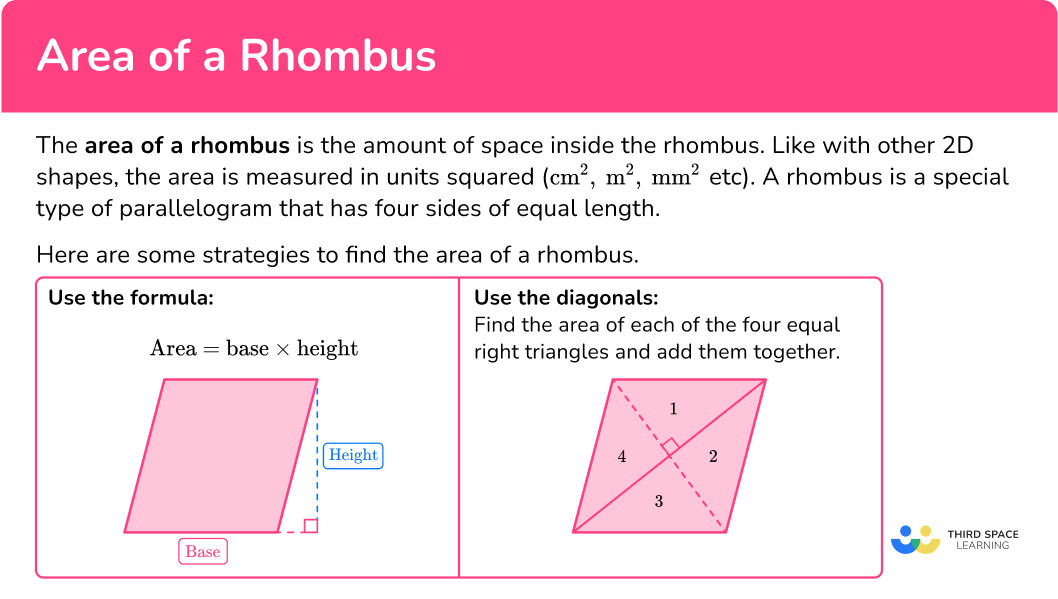 What is the area of a rhombus?
