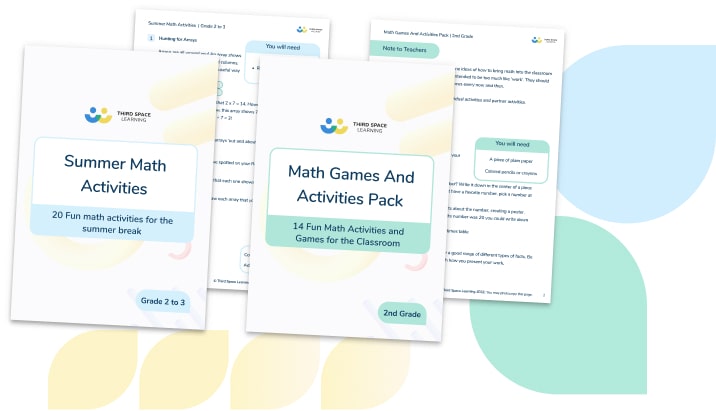 14 Fun Math Games and Activities Pack for 2nd Grade