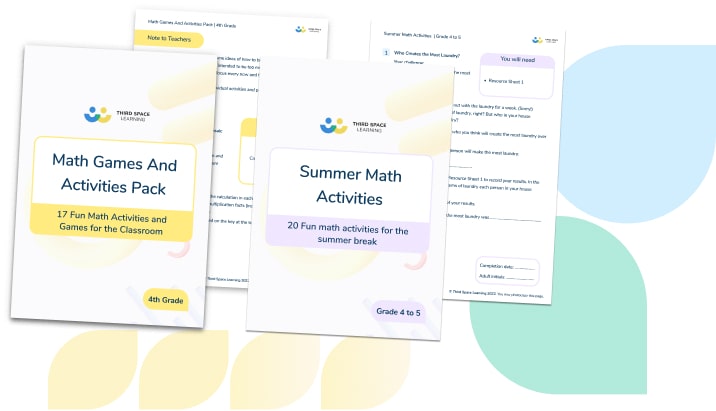 17 Fun Math Games and Activities Pack for 4th Grade