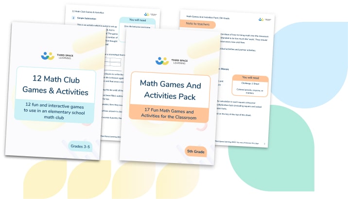 17 Fun Math Games and Activities Pack for 5th Grade