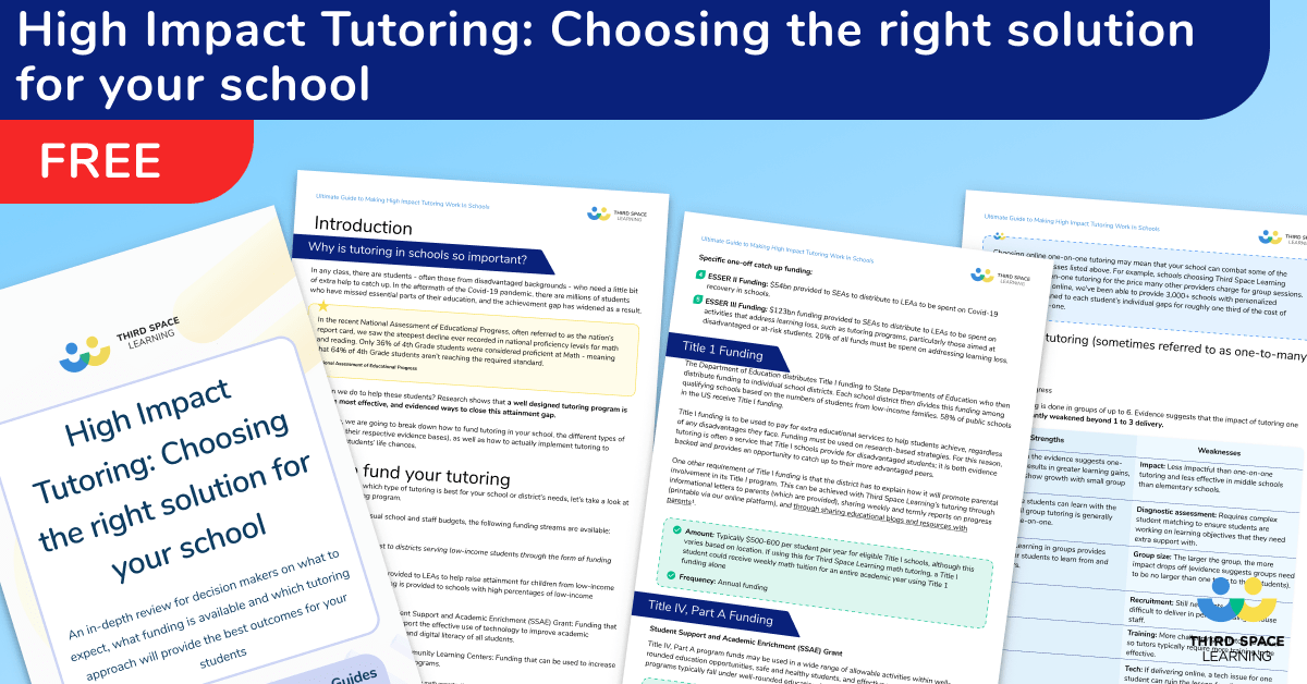  High impact tutoring guide for schools