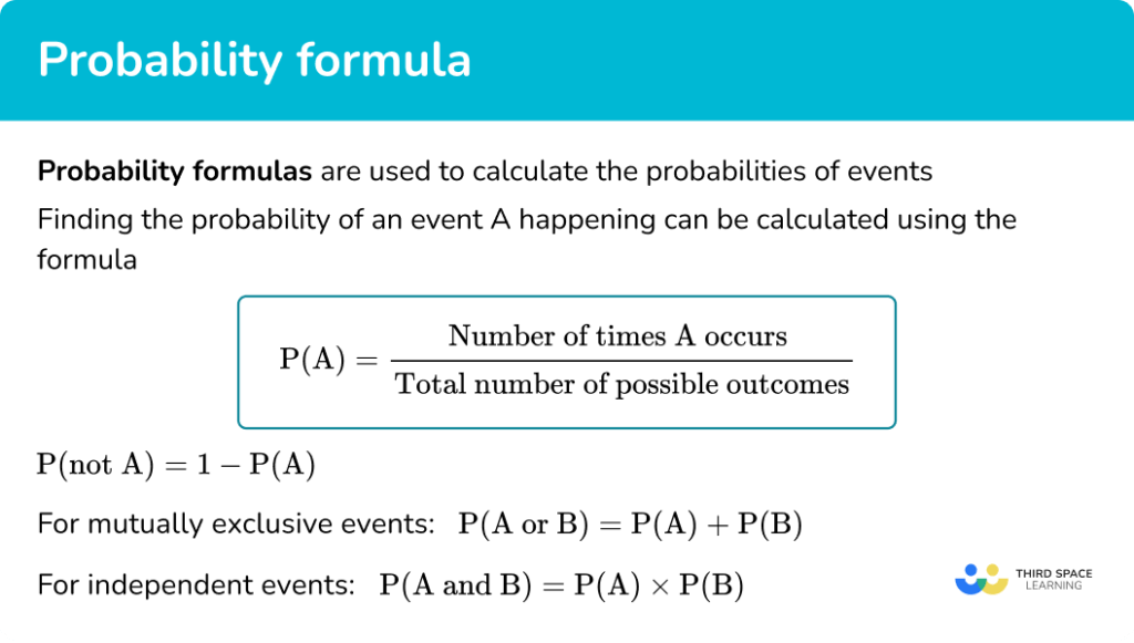 Probability Formula - GCSE Maths - Steps, Examples & Worksheet