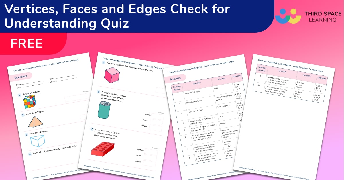 [FREE] Vertices, Faces and Edges Check for Understanding Quiz - Third ...
