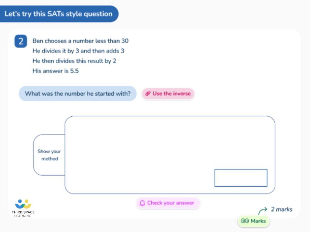 sats tutoring programme question style