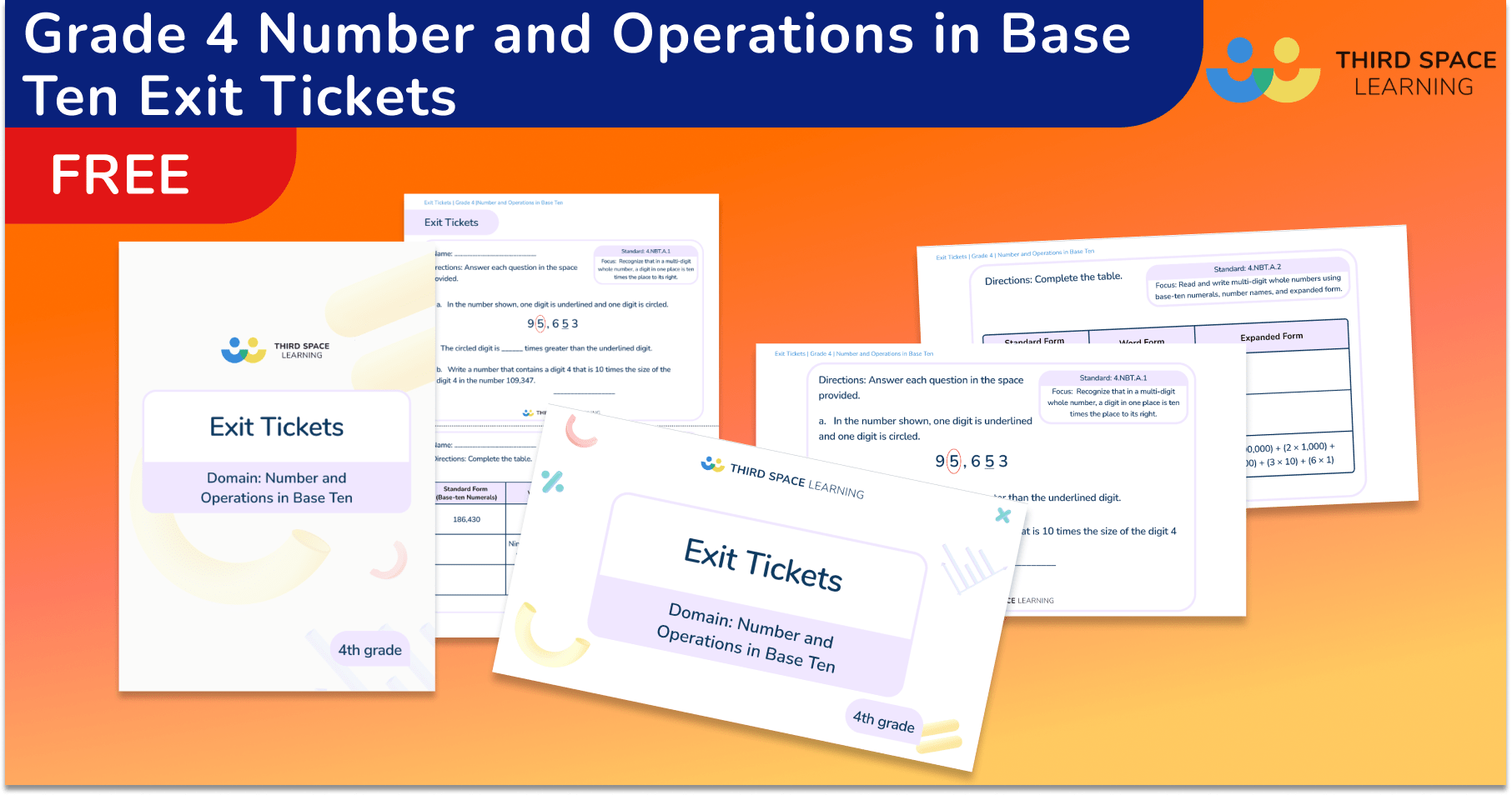 Exit Tickets Grade 4 - Number And Operations In Base Ten