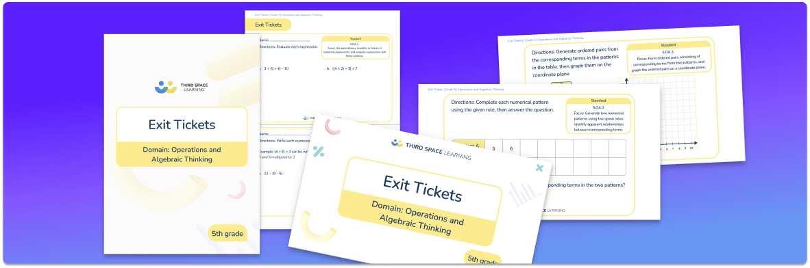 Grade 5 Operations and Algebraic Thinking Exit Tickets