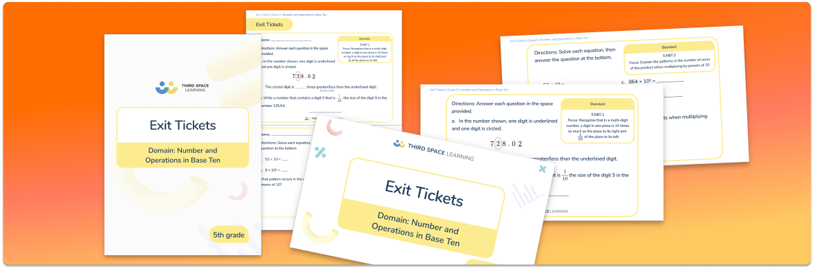 Grade 5 Number and Operations in Base Ten Exit Tickets