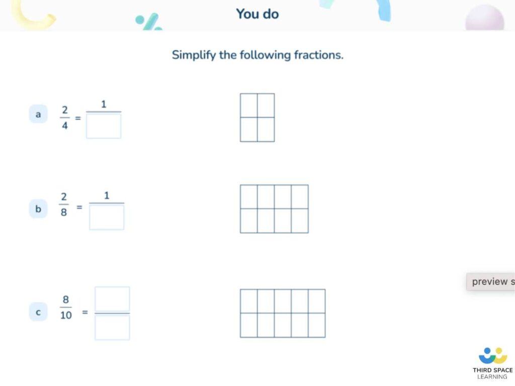 Simplifying fractions