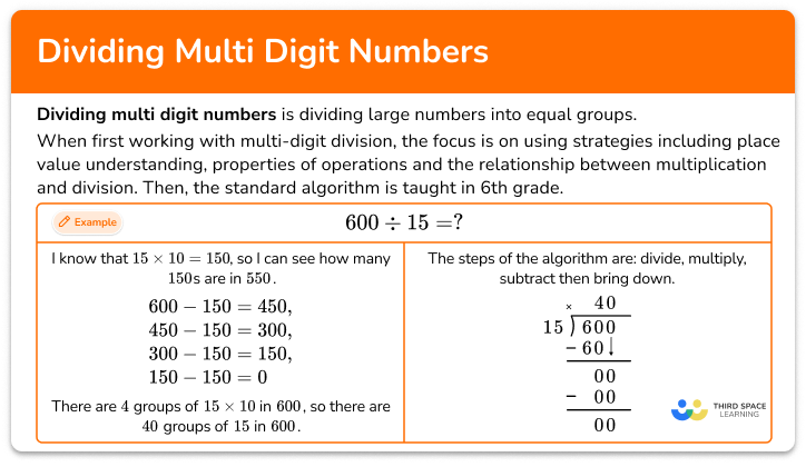 Dividing multi digit numbers