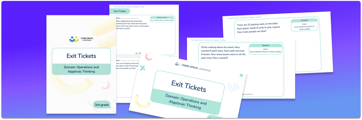 Exit Tickets Grade 3 – Operations and Algebraic Thinking