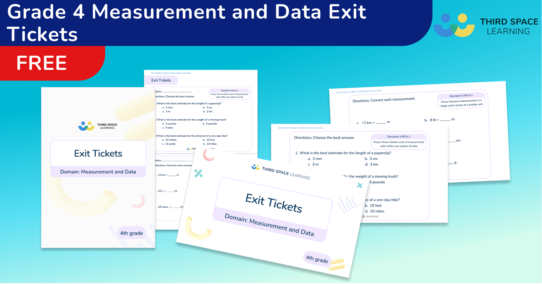 Exit Tickets Grade 4 - Measurement and Data